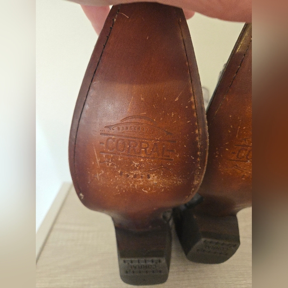 Corral Grey Fur Laser & Studs Shortie Leather Boots Womens 10 Snip Toe 2-inch Co - Picture 7 of 9